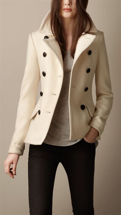 burberry camel pea coat womens|Burberry wool cashmere pea coat.